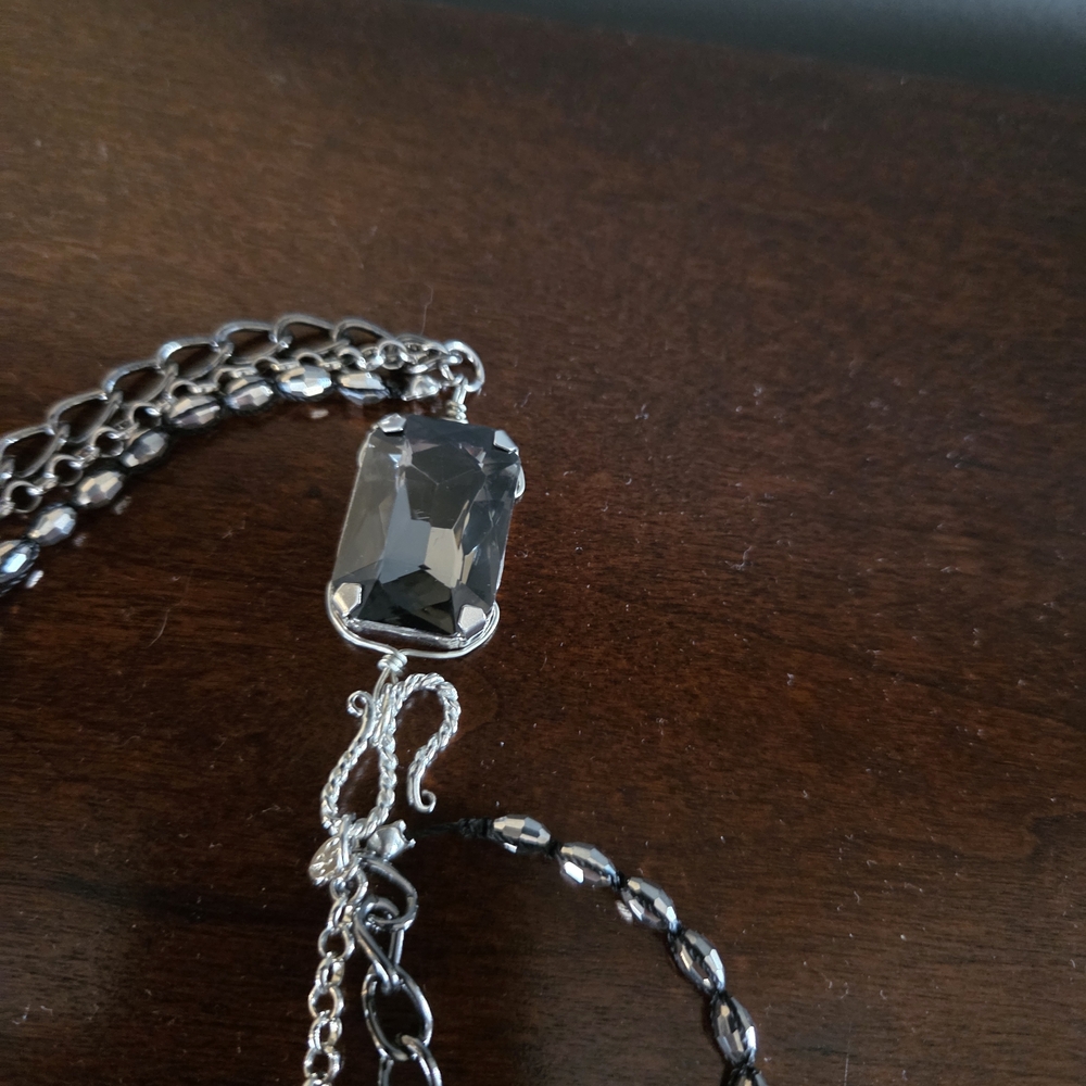 Unique Lariat-Like Silver Charm Necklace - Picture 5 of 6